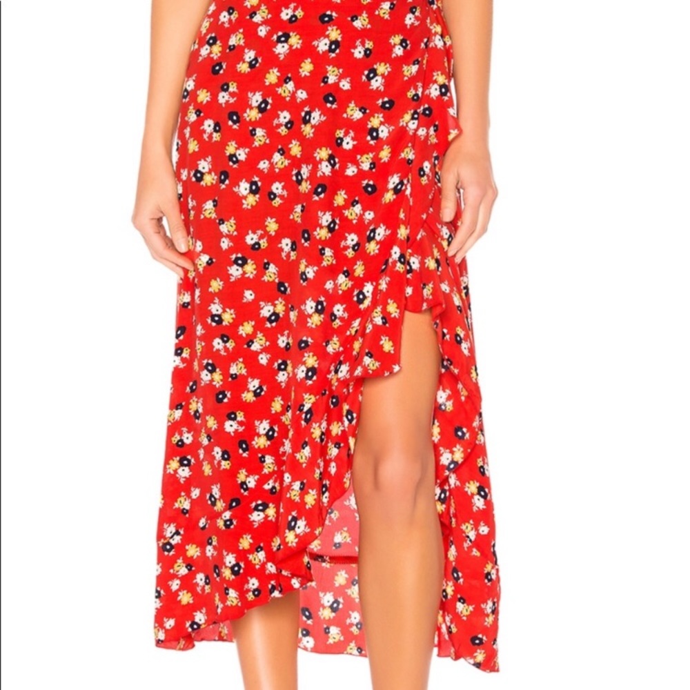 Faithful The Brand Celeste Midi Ruffle Wrap Skirt